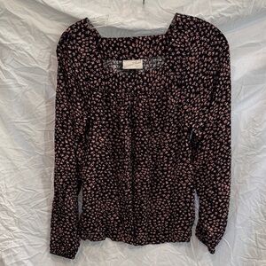 Universal Thread Black and Pink Floral Blouse